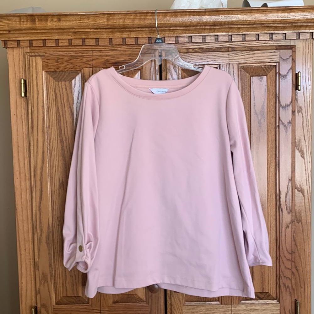 Light pink 3/4 sleeve blouse